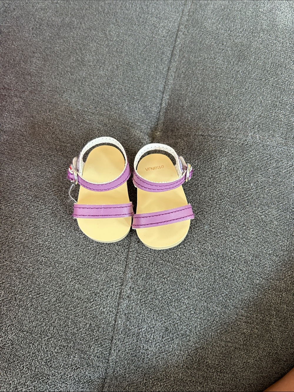 American Girl Lavender Strappy Doll Sandals with Tan Footbed